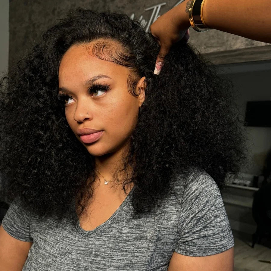 Curly Lace Front Wig – Human Hair, 200 Density, 13x4 & 13x6