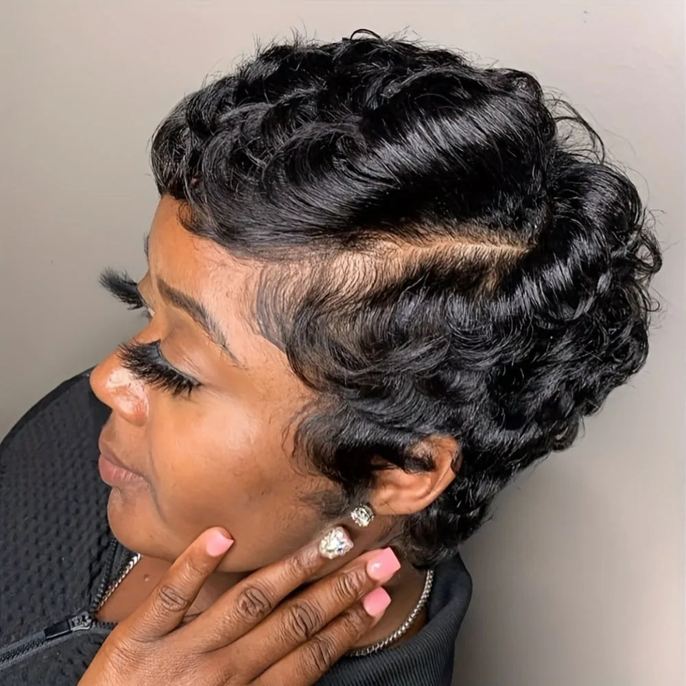 Short Curly Pixie Cut Wig