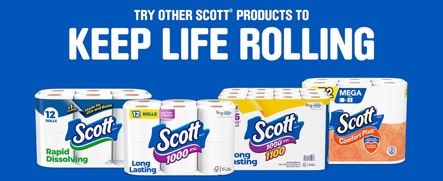 Scott 1000 Trusted Clean Toilet Paper – 32 Rolls