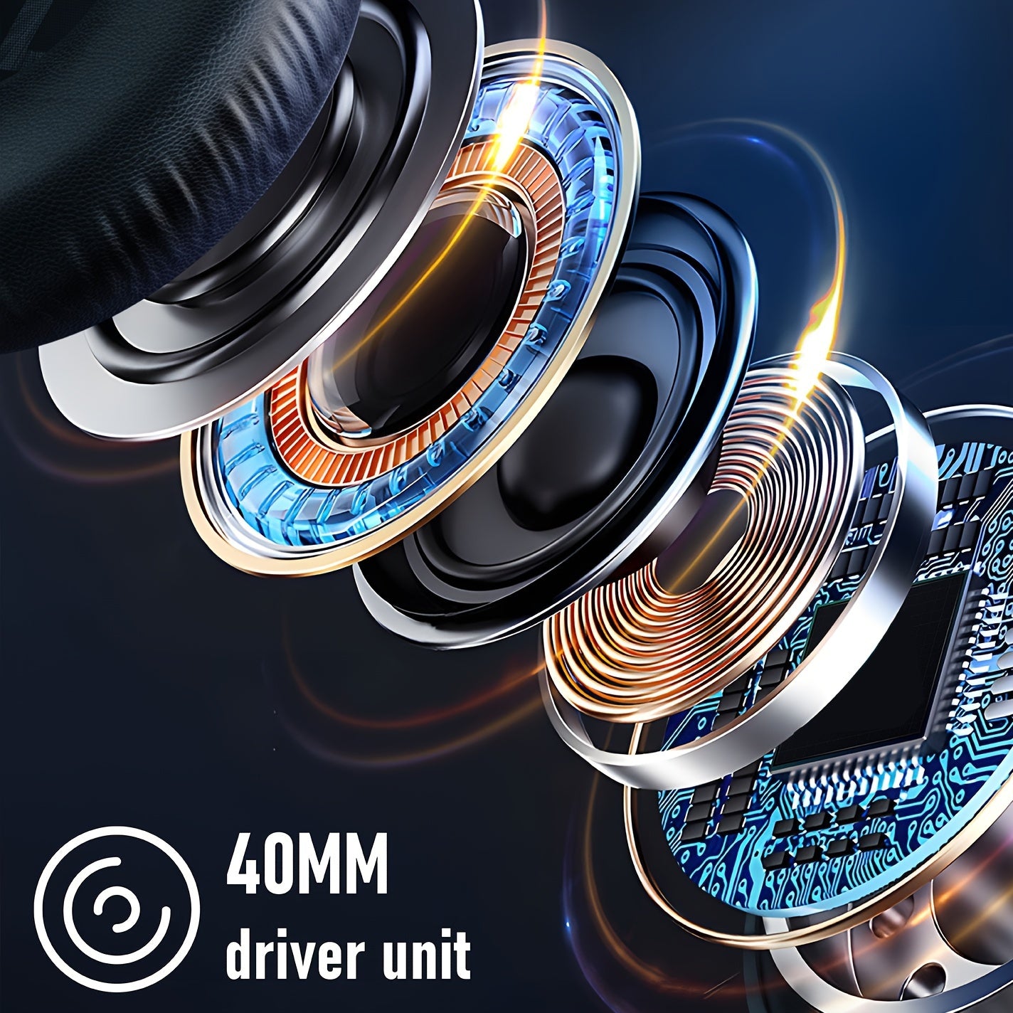 Over-Ear Wireless Headphones with Deep Bass, 50 Hours Playtime, HiFi Stereo, Foldable & Lightweight Design, Built-in Mic for Home, Office, and Travel, Home Audio Gear | Foldable Headset | Snug Earmuffs