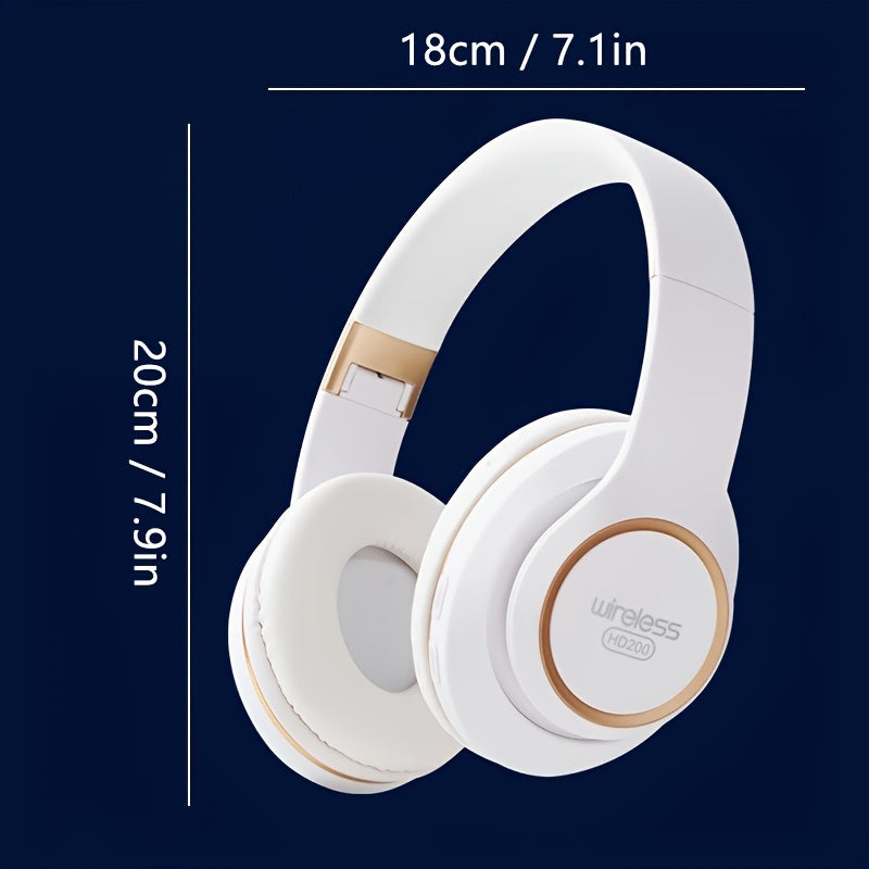 Wireless Headphones with Active Noise Cancellation | Long Battery Life, Foldable Design, Comfortable Sound Isolation for Gaming, Calls, and Music | USB-C Rechargeable, 200mAh Lithium Battery, Perfect Gift