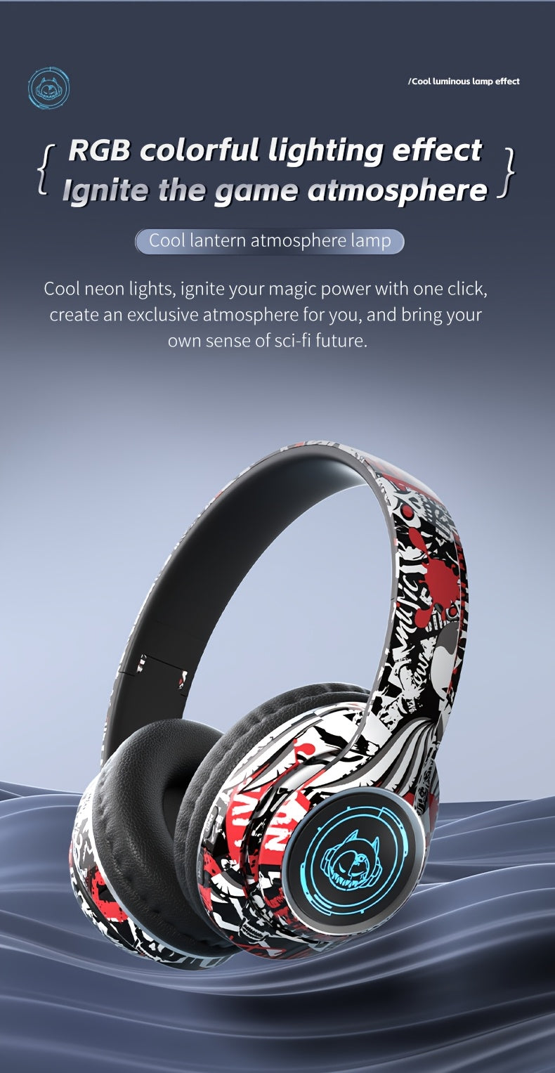 Popular wireless foldable earphones, suitable for tablets/phones/birthdays/Christmas/travel gifts. Head mounted wireless earphones and foldable earplugs