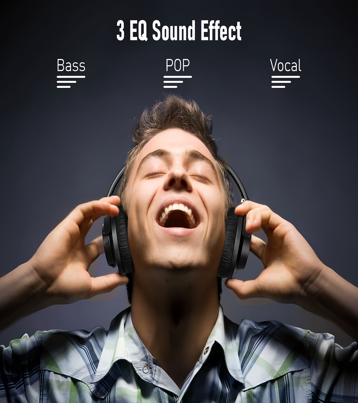 Over-Ear Wireless Headphones with Deep Bass, 50 Hours Playtime, HiFi Stereo, Foldable & Lightweight Design, Built-in Mic for Home, Office, and Travel, Home Audio Gear | Foldable Headset | Snug Earmuffs