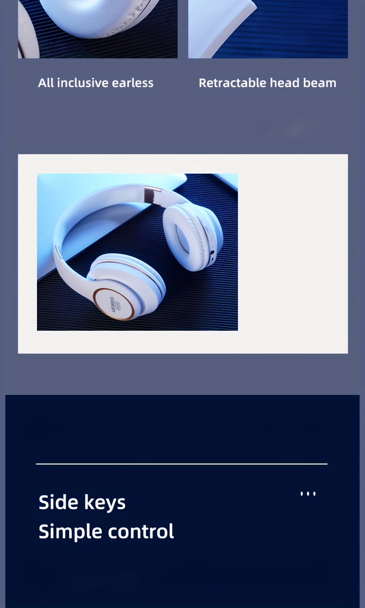 Wireless Headphones with Active Noise Cancellation | Long Battery Life, Foldable Design, Comfortable Sound Isolation for Gaming, Calls, and Music | USB-C Rechargeable, 200mAh Lithium Battery, Perfect Gift