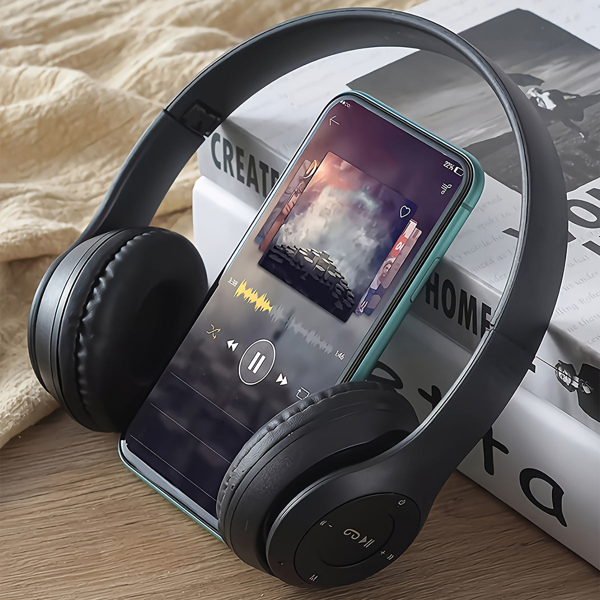 Wireless Over-Ear Headphones, 20H Playtime, Wireless 5.0, Noise Reduction, Comfortable Padded Ear Cups, Foldable Design for Travel & Home, Perfect Gift for Youngsters, Teens, Adults, Women