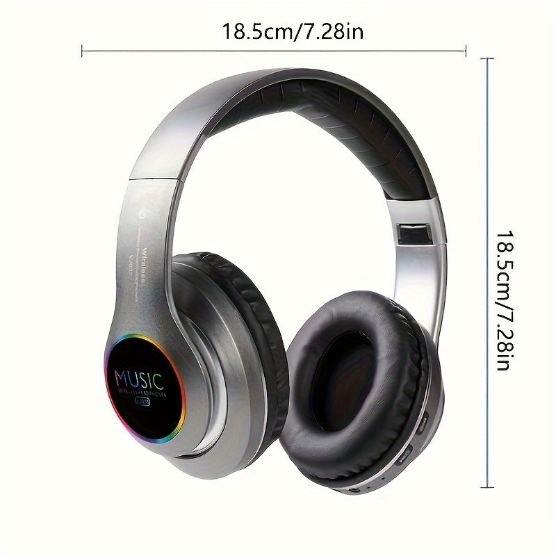 Wireless Noise Cancelling Headphones,Wireless Headphone, Foldable Bluetooth Headphones Over Ear, Wireless Headset for Gaming, Phones, Sports Training & Running