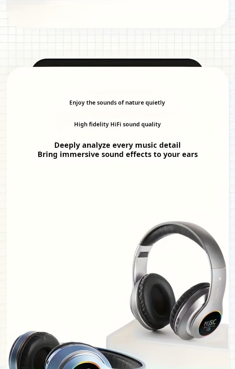 Wireless Noise Cancelling Headphones,Wireless Headphone, Foldable Bluetooth Headphones Over Ear, Wireless Headset for Gaming, Phones, Sports Training & Running