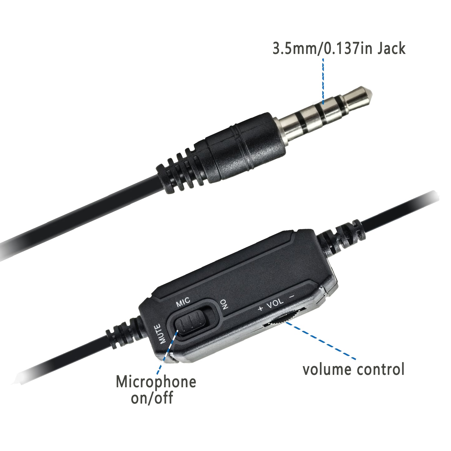 Camo & Black Gaming Headset with Microphone - Stereo Over-Ear Earphones, Volume Control Buttons, 3.5mm Plug, Plastic Material, Noise-Isolating Design, Ideal for PC, PS5, Xbox, Nintendo, and Mac, Gaming Headset | Camouflage He