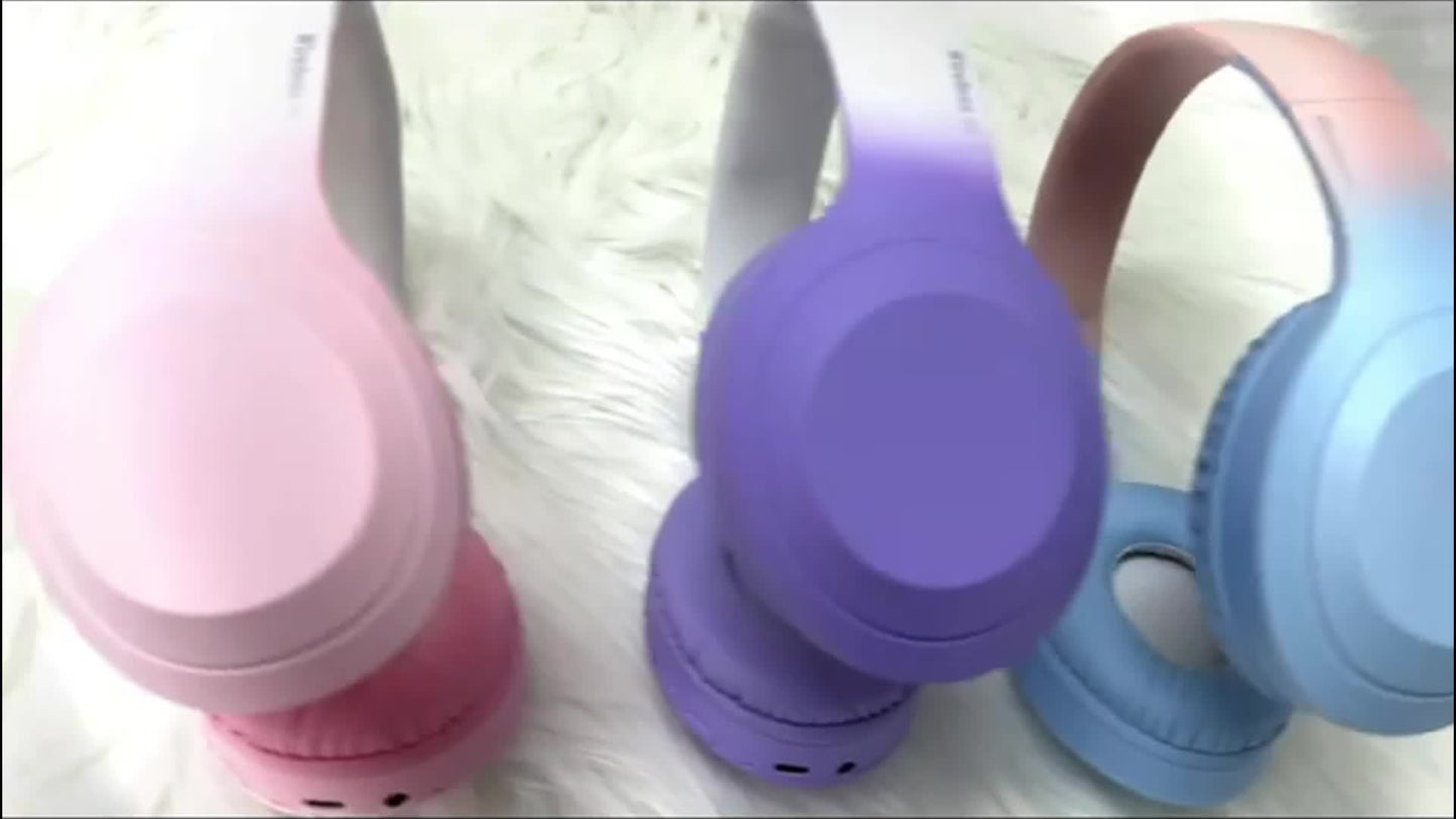 Fashion Matte Gradient Wireless Headphone, Foldable Bluetooth Headphones Over Ear, Wireless Headset for Gaming, Phones, Running & Outdoor Fitness