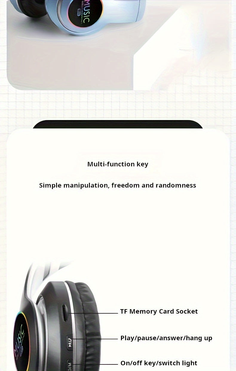 Wireless Noise Cancelling Headphones,Wireless Headphone, Foldable Bluetooth Headphones Over Ear, Wireless Headset for Gaming, Phones, Sports Training & Running