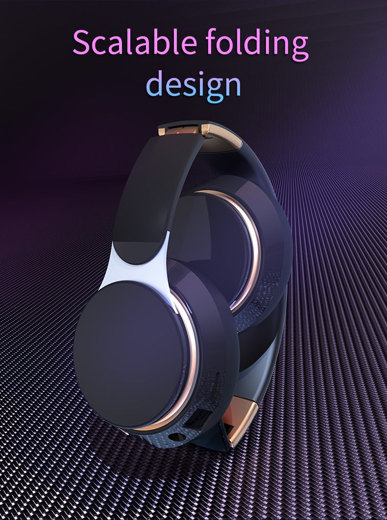 Wireless Over Ear Headphones, Portable Headphones, Foldable Headphones with Mic, FM Radio, 3.5mm AUX Cable, Soft-Earpads, Support TF Card Play for Travel Home Office Cellphone PC