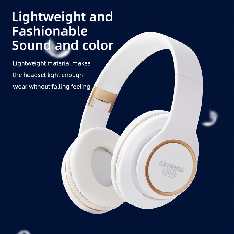 Wireless Headphones with Active Noise Cancellation | Long Battery Life, Foldable Design, Comfortable Sound Isolation for Gaming, Calls, and Music | USB-C Rechargeable, 200mAh Lithium Battery, Perfect Gift