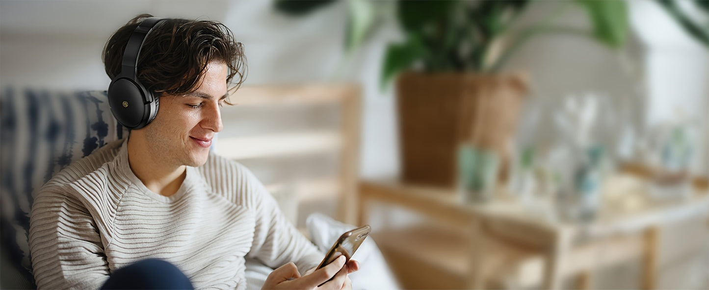 Active Noise Cancelling Headphones With Microphone, Providing 100 Hours Of Playback Time, Over-ear Wireless Headphones With High-fidelity Audio And Deep Bass, Includes A 3.5mm Cable, Soft Ear Cushions, And Fast Charging