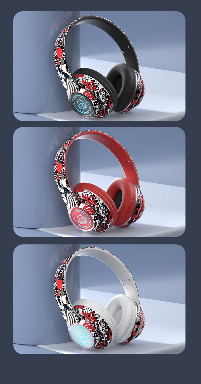 Popular wireless foldable earphones, suitable for tablets/phones/birthdays/Christmas/travel gifts. Head mounted wireless earphones and foldable earplugs