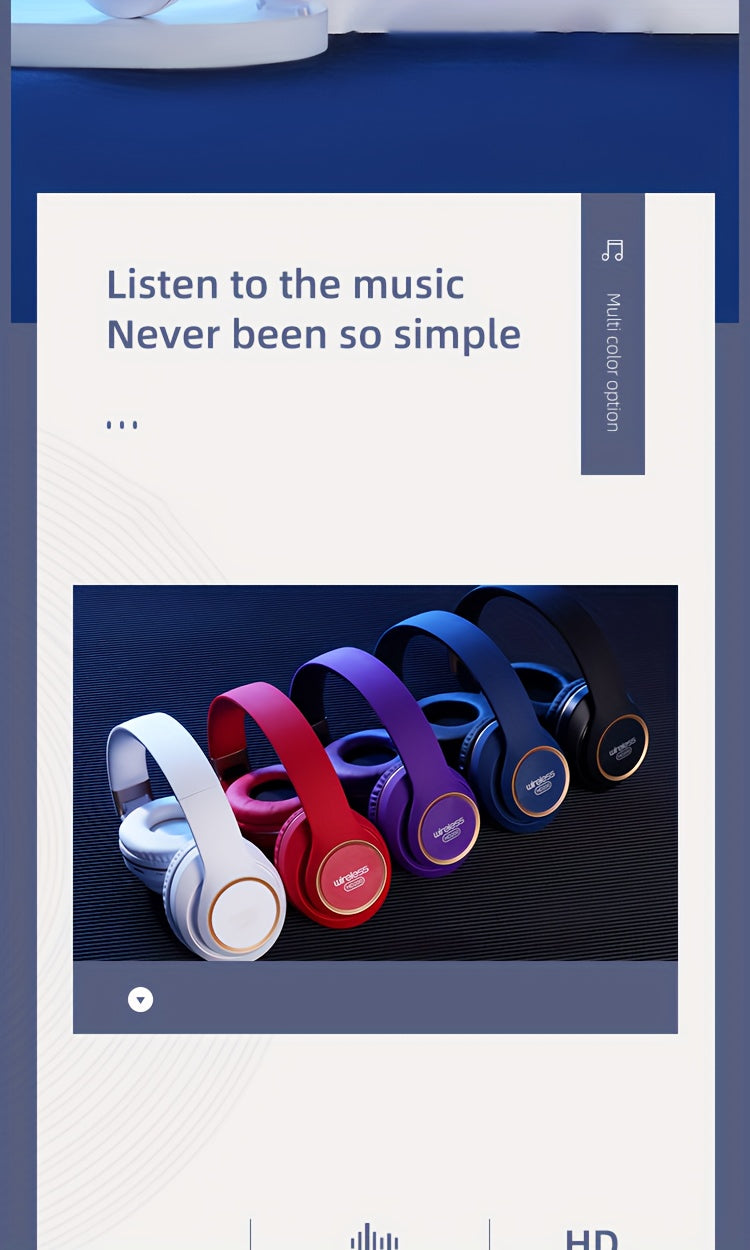 Wireless Headphones with Active Noise Cancellation | Long Battery Life, Foldable Design, Comfortable Sound Isolation for Gaming, Calls, and Music | USB-C Rechargeable, 200mAh Lithium Battery, Perfect Gift