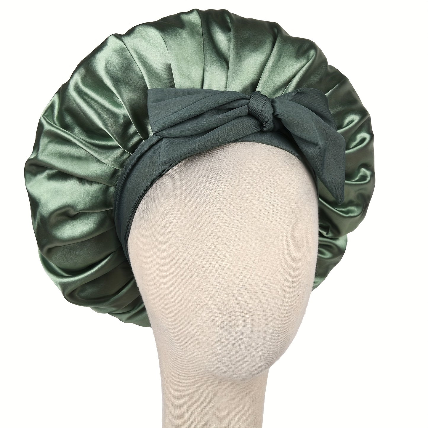 Satin Bonnet, Silk Bonnet for Sleeping, Silk Sleep Cap, Double Layer Hair Bonnet Elastic Tie Band For Women, Curly Hair, Night Cap, Heatless Styling Tool for Women Silky Haircare