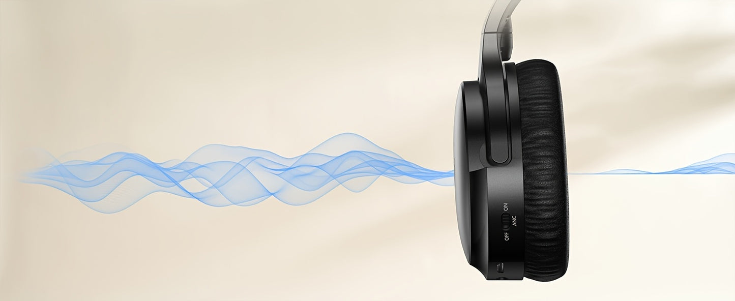 Active Noise Cancelling Headphones With Microphone, Providing 100 Hours Of Playback Time, Over-ear Wireless Headphones With High-fidelity Audio And Deep Bass, Includes A 3.5mm Cable, Soft Ear Cushions, And Fast Charging