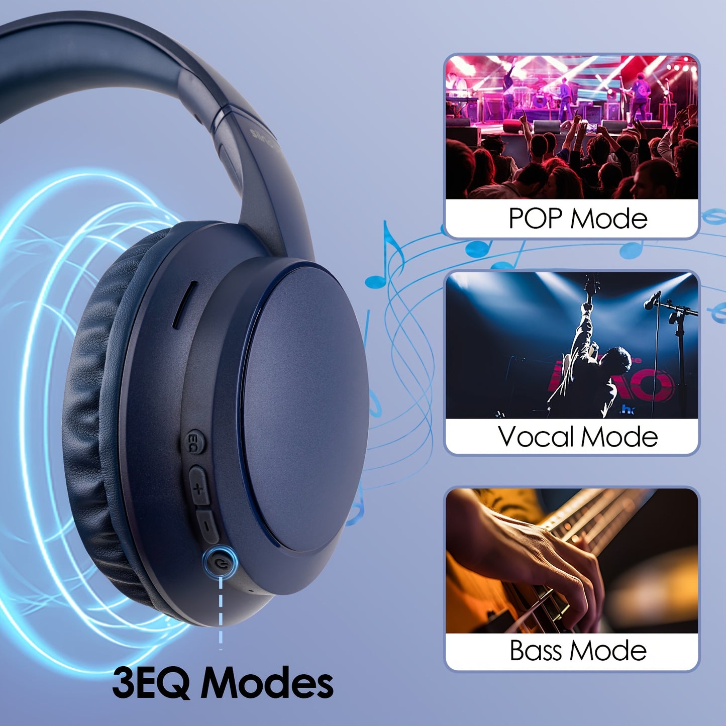 Wireless Headphone, Foldable Bluetooth Headphones Over Ear, Bluetooth Headset with Mic, Phones, Sports & Cycling