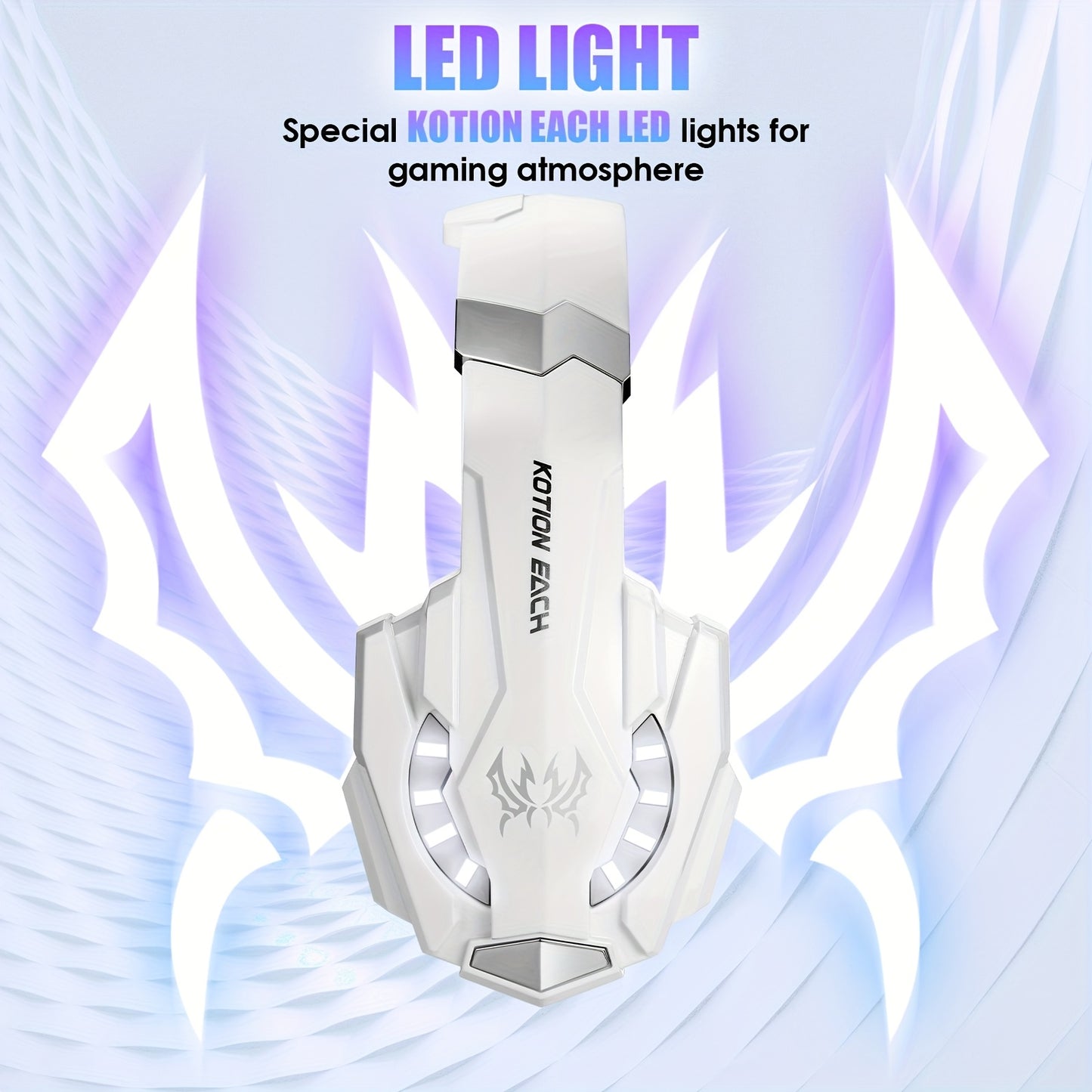 Over-Ear Gaming Headset with Noise-Canceling Mic, LED Lights & Soft Memory Foam Earmuffs - Surround Stereo Sound for PS5/PS4/Xbox One/Switch/PC Mac - Black & Blue Design, Gaming Headphones