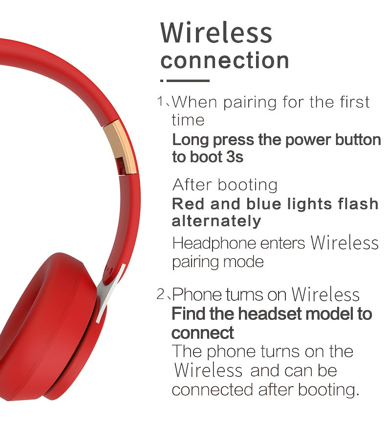 Wireless Over Ear Headphones, Portable Headphones, Foldable Headphones with Mic, FM Radio, 3.5mm AUX Cable, Soft-Earpads, Support TF Card Play for Travel Home Office Cellphone PC