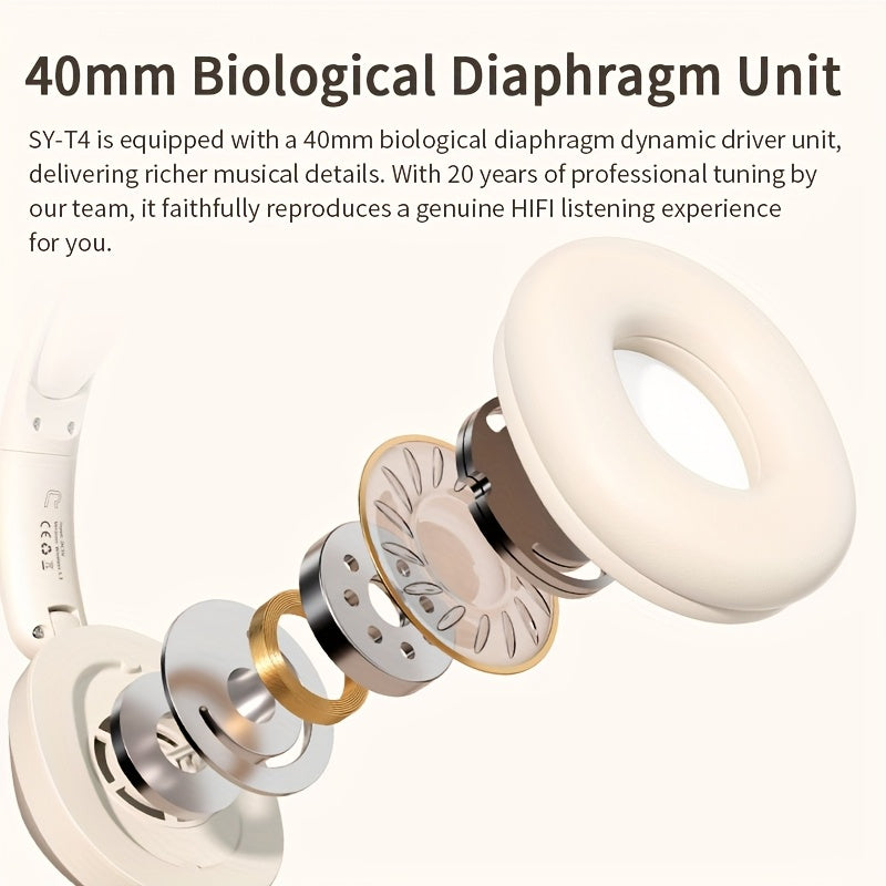 Wireless Headset | Pressure Relief Design, Bass Boost, Built-in Microphone, Telescopic and Rotatable Flat Design, Auxiliary TF Mode for Gaming and Sports Use, Office and Travel Compatible, Powerful Bass, gift for her, gift for him