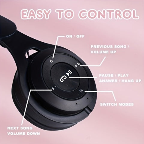 Retractable and Foldable Wireless Headphones | Long Battery Life, Suitable for Travel and Gaming Gifts | For Tablets/PC/TV/Phones