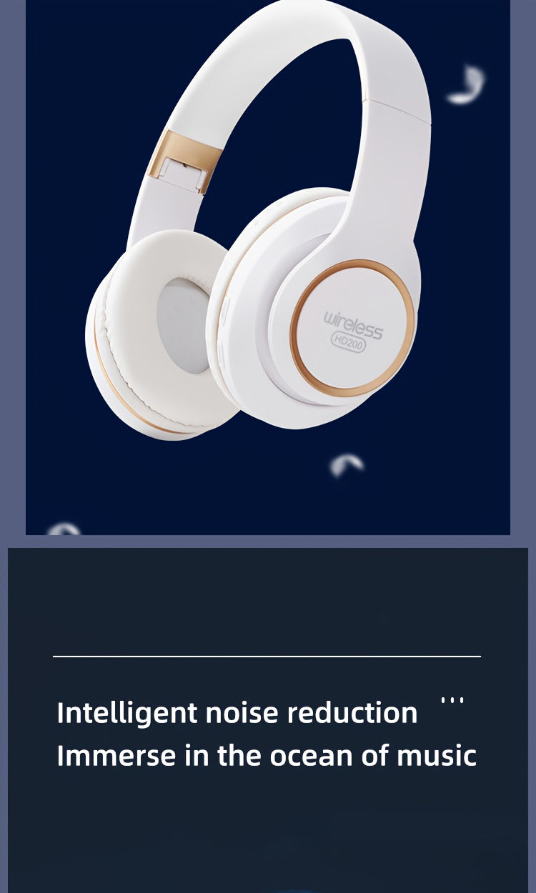 Wireless Headphones with Active Noise Cancellation | Long Battery Life, Foldable Design, Comfortable Sound Isolation for Gaming, Calls, and Music | USB-C Rechargeable, 200mAh Lithium Battery, Perfect Gift