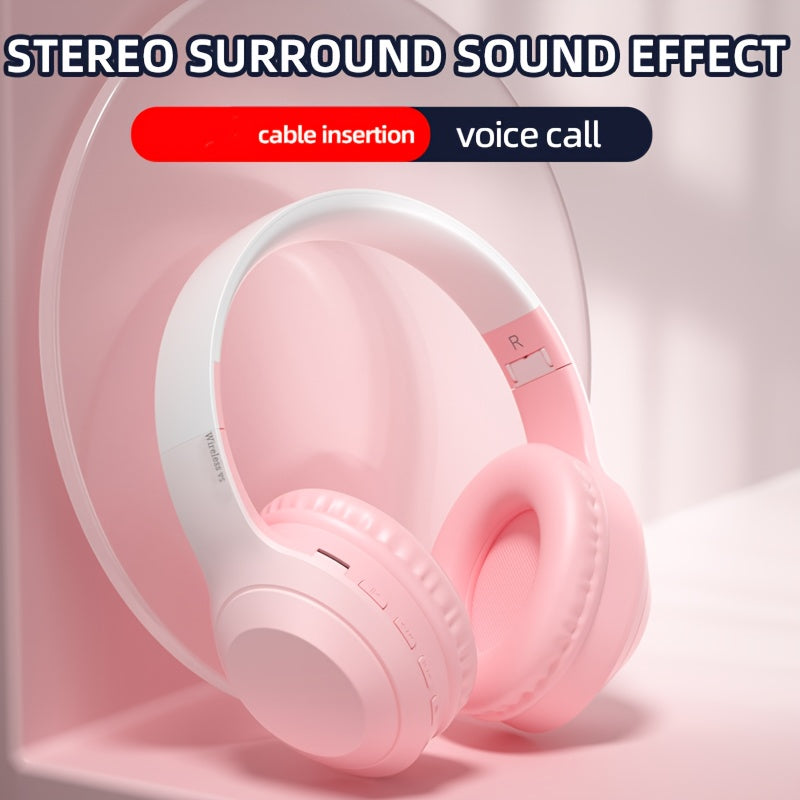 Fashion Matte Gradient Wireless Headphone, Foldable Bluetooth Headphones Over Ear, Wireless Headset for Gaming, Phones, Running & Outdoor Fitness