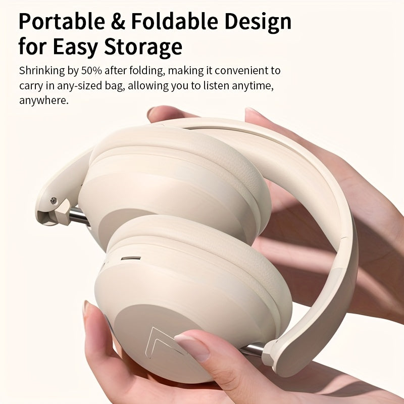 Wireless Headset | Pressure Relief Design, Bass Boost, Built-in Microphone, Telescopic and Rotatable Flat Design, Auxiliary TF Mode for Gaming and Sports Use, Office and Travel Compatible, Powerful Bass, gift for her, gift for him