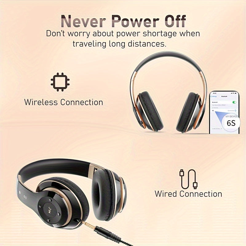 Wireless Headphone, Foldable Bluetooth Headphones Over Ear, Wired & Bluetooth Headset, Gaming, Computers, Gym & Sports