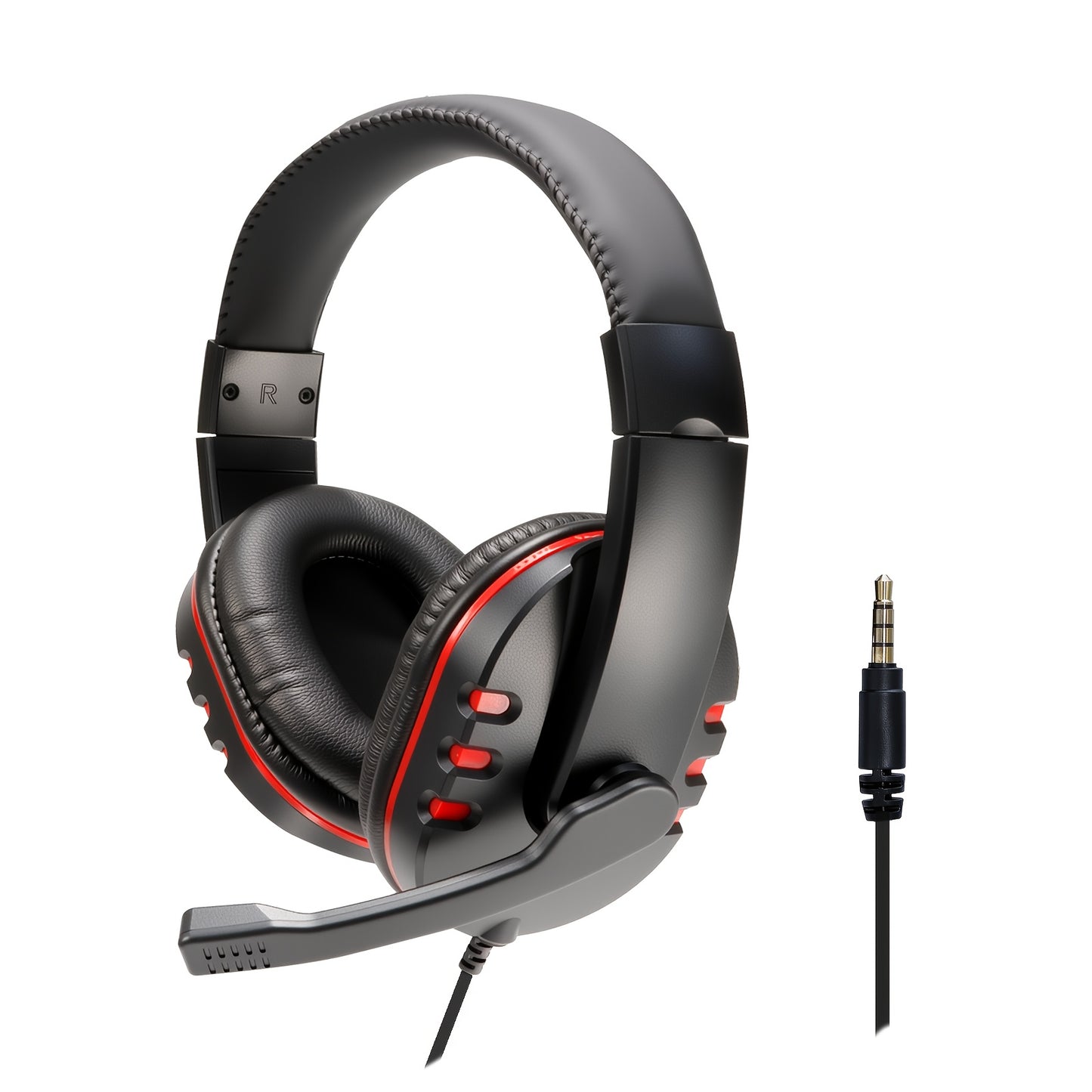 Headphones for PS4/Xbox One/PC - Wired Gaming Headset with Retractable Cable, Noise Isolation, 3.5mm Jack, Volume Control, USB-Powered, Durable Plastic Design for Immersive Audio Experience, Gaming Headphones