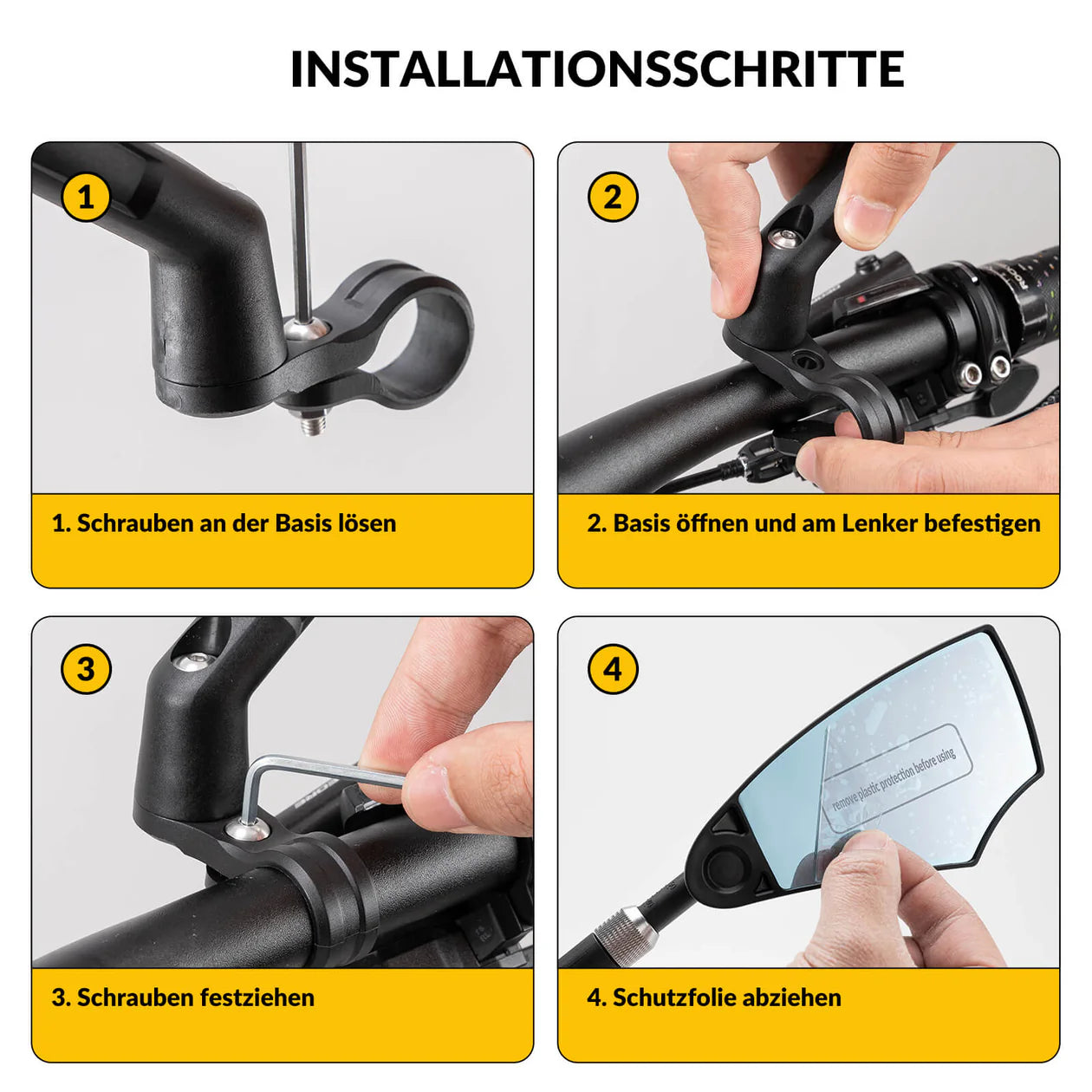 Adjustable 360° Bicycle Rear Mirror for Handlebars