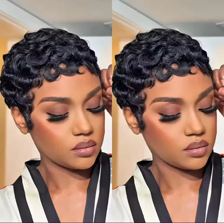 Short Wavy Pixie Cut Wig