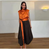 No Sleeves Satin Ribbon Top