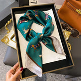 Luxury Silk Shawl Square Scarf for Women Satin Fashion Wraps Neckerchief Female Hair Bands Ribbon Headband Bandana 70X70CM