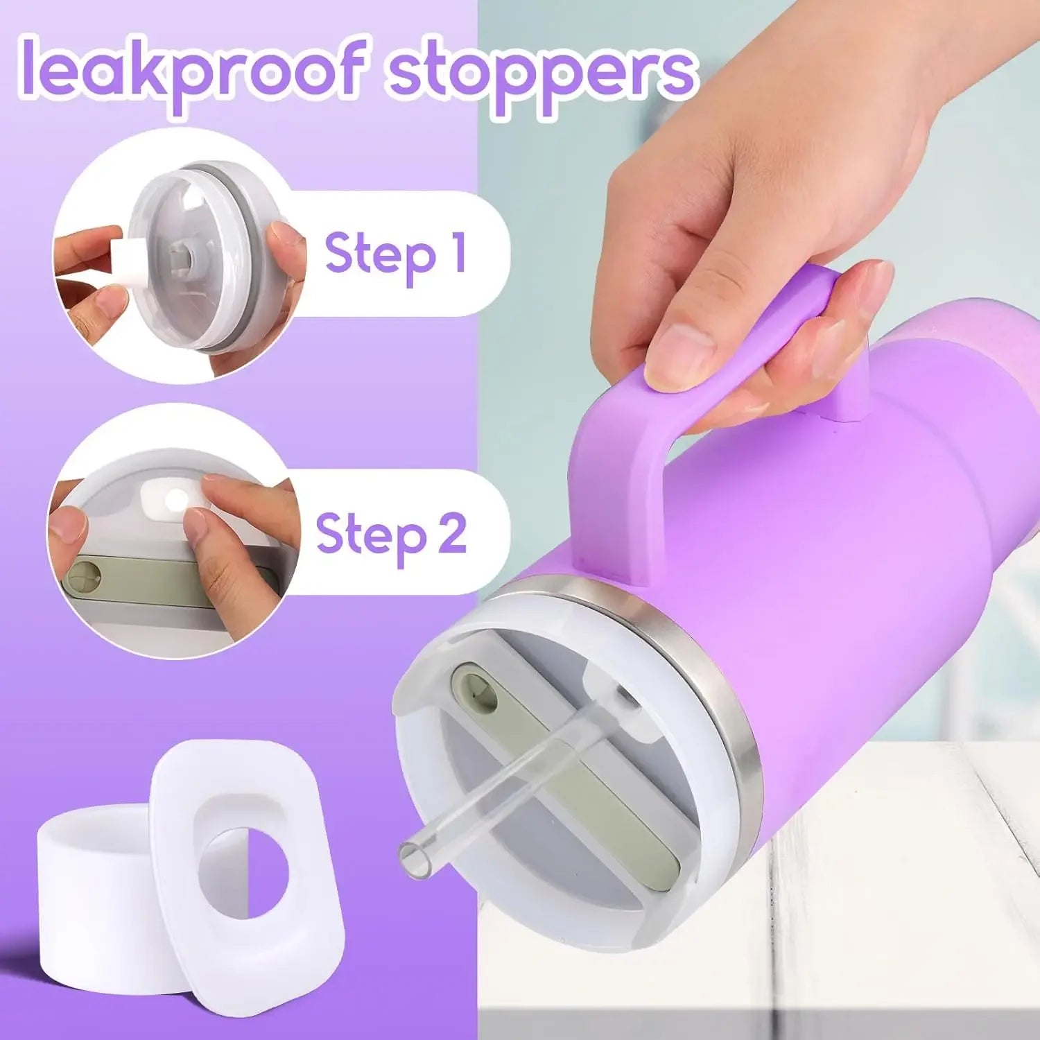 PURPLE TUMBLER ACCESSORY SET | 8 PIECES