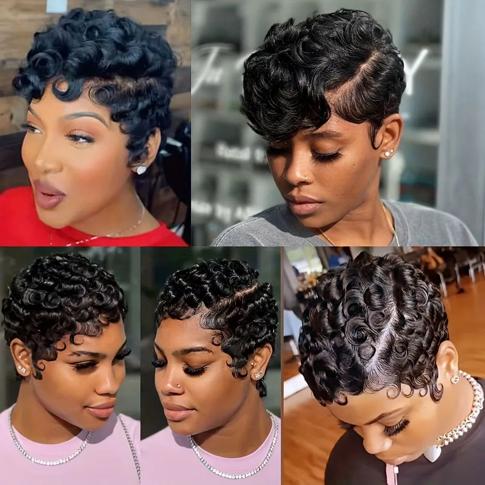 Short Curly Pixie Cut Wig