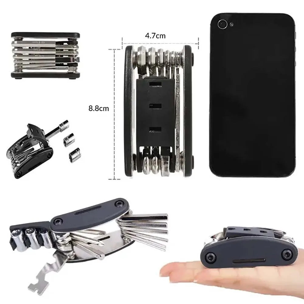 16-in-1 Portable Repair Tool Kit for Motorcycle & Bicycle