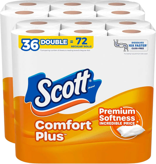 ComfortPlus Toilet Paper — 36 Triple Rolls, 231 Sheets, Septic-Safe