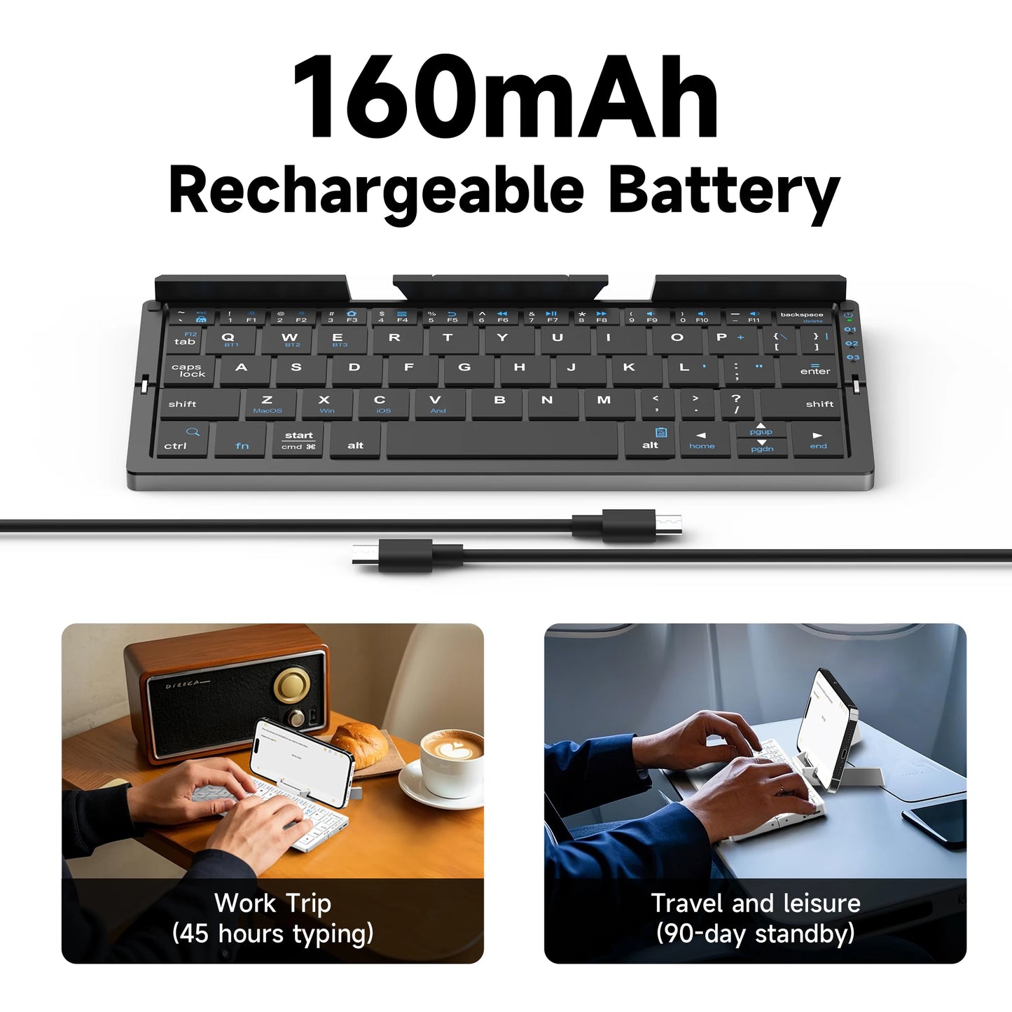 Portable Wireless Foldable Keyboard