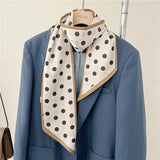 New Fresh Style Luxury Hair Scarf Long Fashion Women Headband Brand Silk Bag Ribbon Design Wrist Towel Foulard Neckerchief