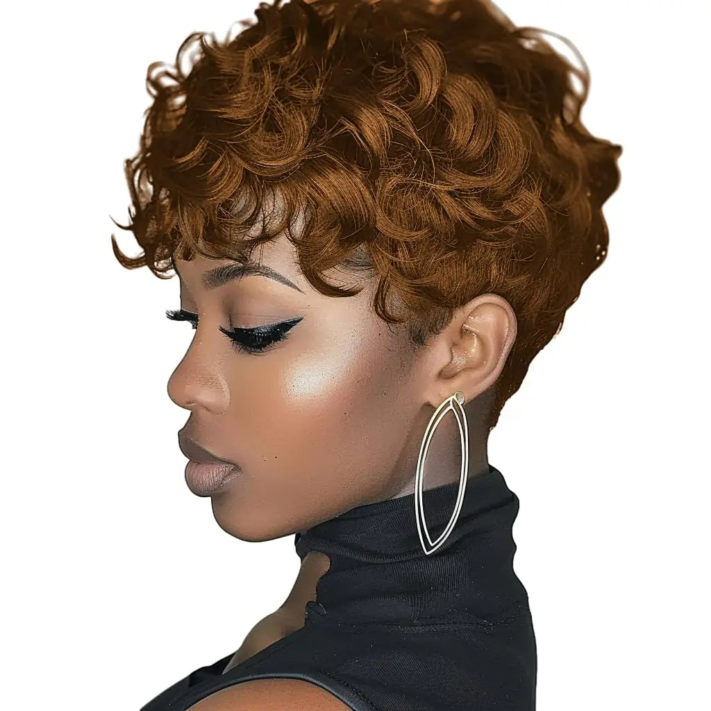 Short Curly Layered Elf Cut Wig