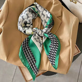 Luxury Silk Shawl Square Scarf for Women Satin Fashion Wraps Neckerchief Female Hair Bands Ribbon Headband Bandana 70X70CM