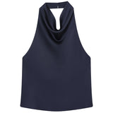 Halter Satin Backless Tank Top