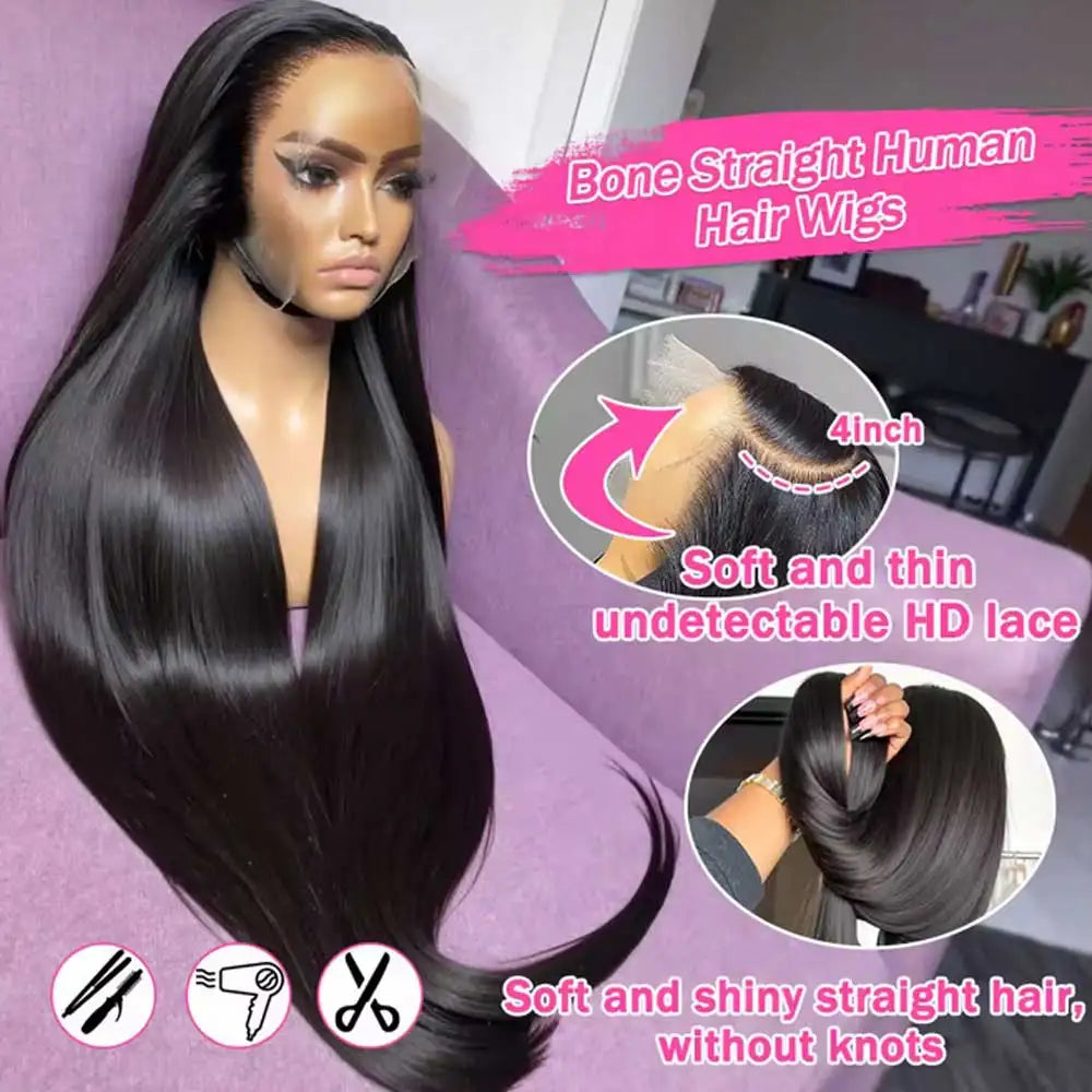 Brazilian Bone Straight Lace Wig — Remy Human Hair