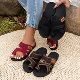 Women's Casual Sporty Sandals Breathable Comfortable Skin-Friendly Flat Bottom Slip-On Slippers