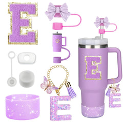 PURPLE TUMBLER ACCESSORY SET | 8 PIECES