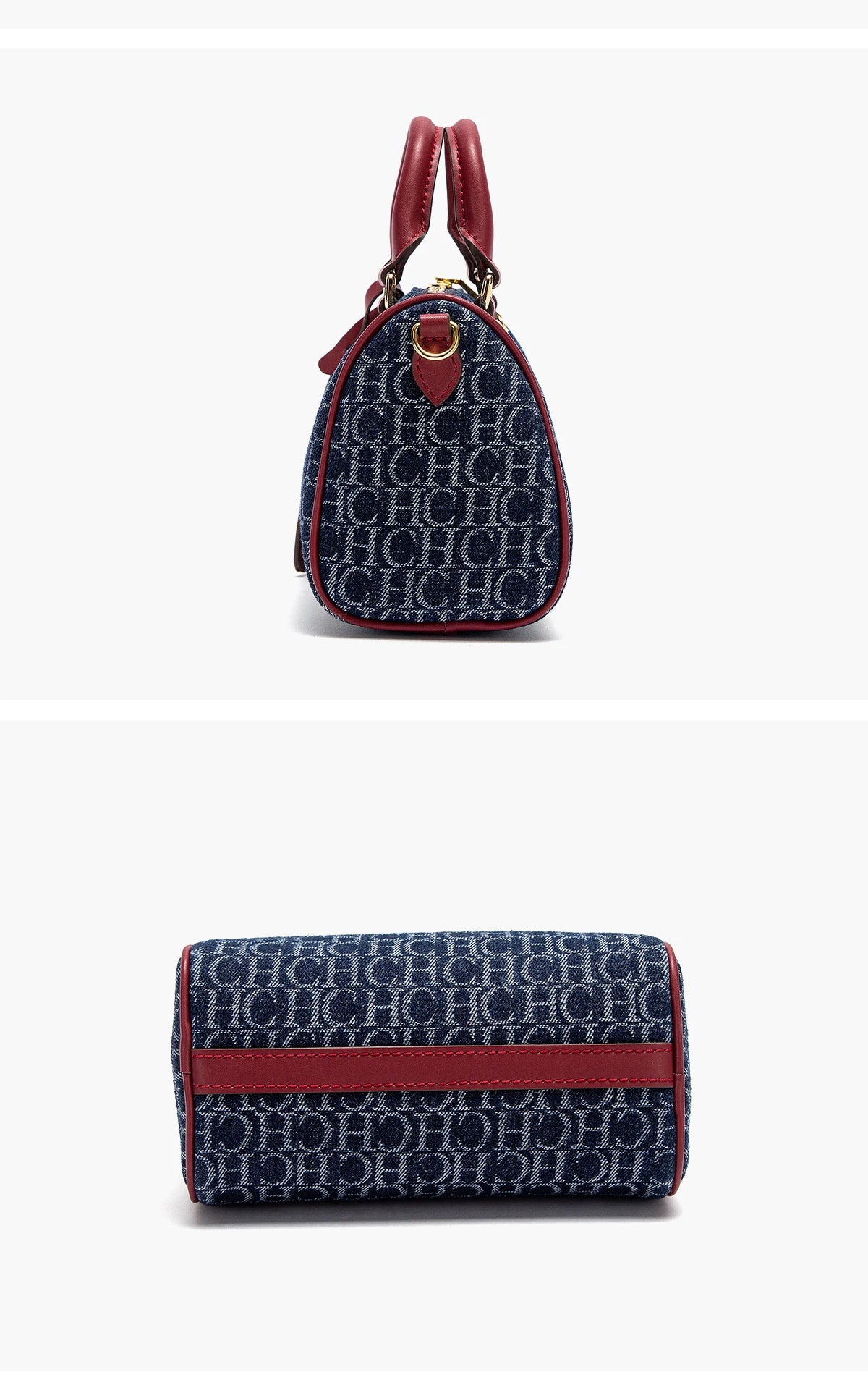 The Rivière — Denim-Spliced Saddle Pillow Bag