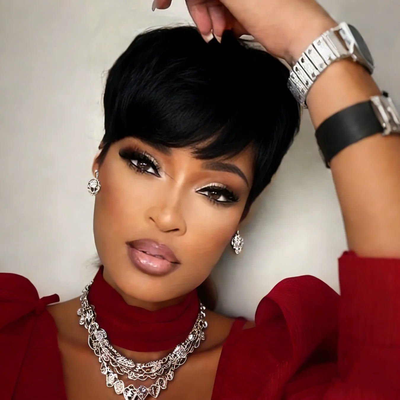 Short Straight Pixie Cut Wig – Human Hair, 6", 5 Colors