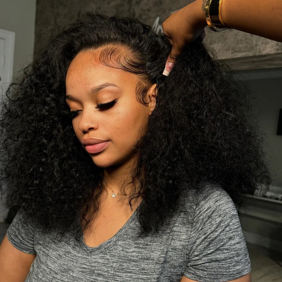 Curly Lace Front Wig – Human Hair, 200 Density, 13x4 & 13x6